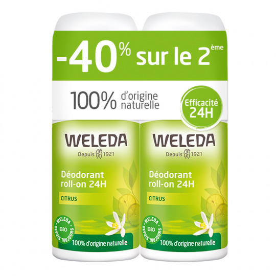 Duo déodorants roll-on 24h citrus