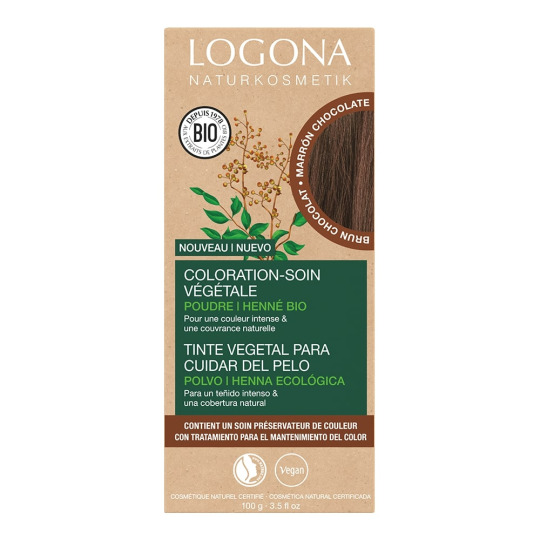 Coloration-soin végétale brun chocolat